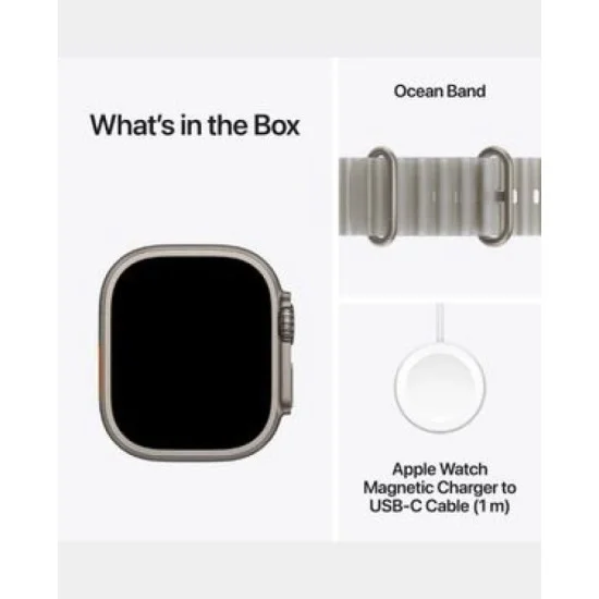 Apple Watch Ultra 4 GPS + Cellular 49mm Black Titanium Case with Translucent Black Ocean Band